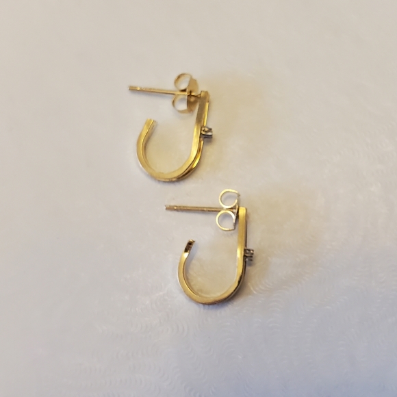 14K Gold Diamond Accent Earrings - Picture 10 of 14